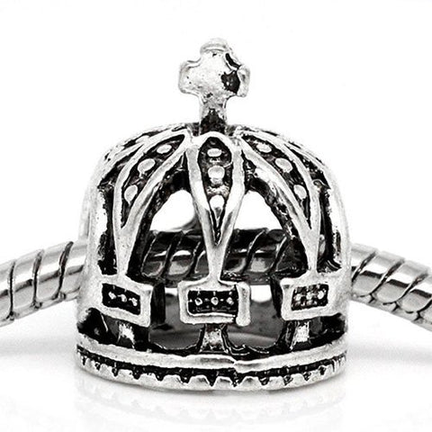 Prince CrownHollow Pattern Charm European Bead Compatible for Most European Snake Chain Bracelet - Sexy Sparkles Fashion Jewelry - 4