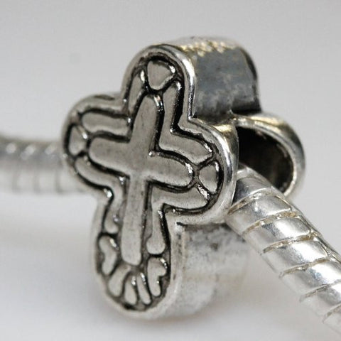 Cross Bead Spacer European Bead Compatible for Most European Snake Chain Charm Bracelet - Sexy Sparkles Fashion Jewelry - 1