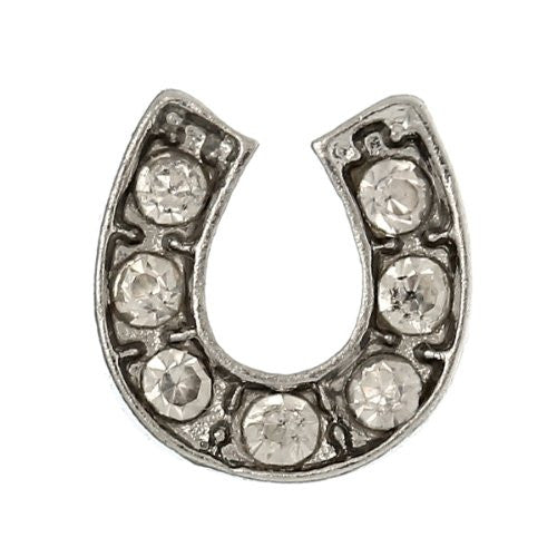 Horse Shoe Floating Charm For Glass Living Memory Lockets - Sexy Sparkles Fashion Jewelry - 1