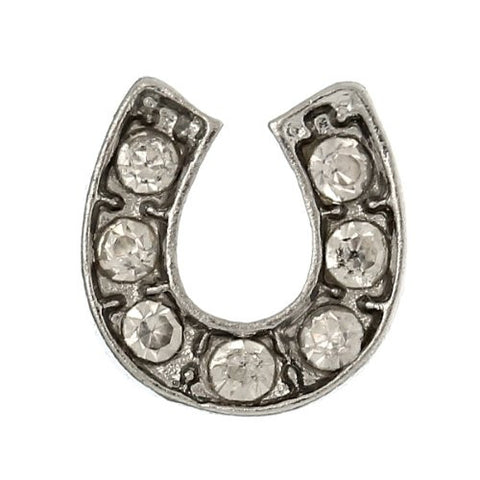 Horse Shoe Floating Charm For Glass Living Memory Lockets - Sexy Sparkles Fashion Jewelry - 1