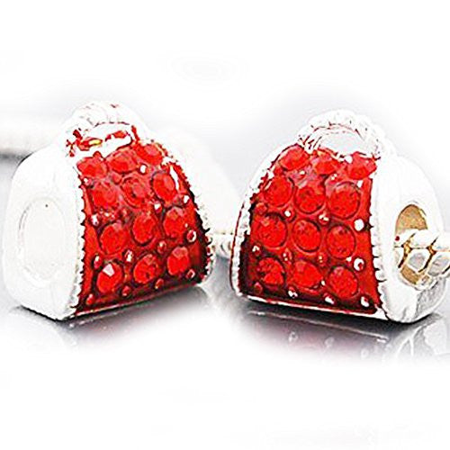 Red Crystal Handbag Charm European Bead Compatible for Most European Snake Chain Bracelet - Sexy Sparkles Fashion Jewelry