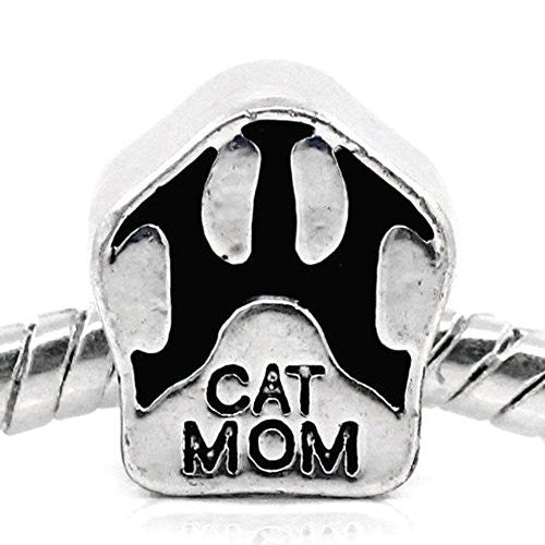 Cat Mom Paw Bead Spacer for Snake Chain Charm Bracelet