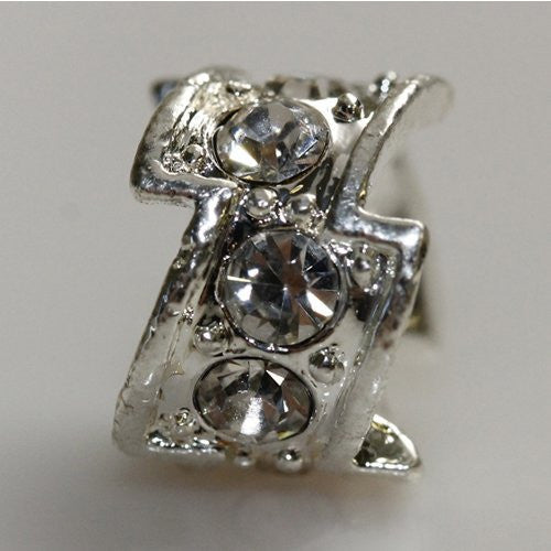 Clear  Created Crystals April Birthstone  European Bead Compatible for Most European Snake Chain Charm Bracelet