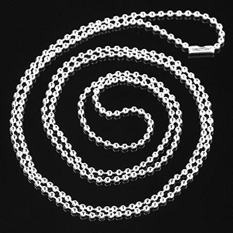 Ball Chain Necklaces Silver Plated 80cm - Sexy Sparkles Fashion Jewelry - 2