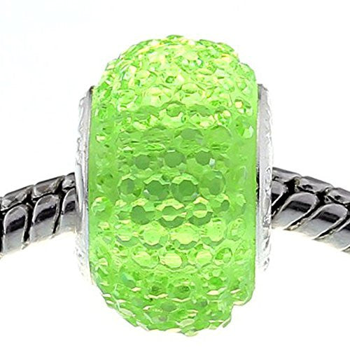 Glitter Charm for European Snake Chain Charm Bracelet Compatible