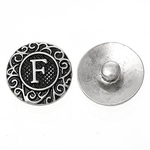 Alphabet Letter F Chunk Snap Button or Pendant Fits Snaps Chunk Bracelet - Sexy Sparkles Fashion Jewelry - 1