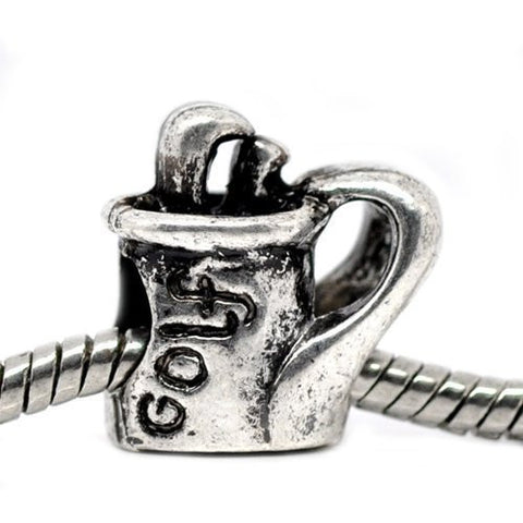 Golf Bag Charm Spacer European Bead Compatible for Most European Snake Chain Bracelet - Sexy Sparkles Fashion Jewelry - 2