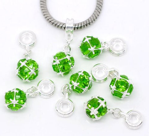 August Birthstone Dangle European Bead Compatible for Most European Snake Chain Charm Bracelet - Sexy Sparkles Fashion Jewelry - 2