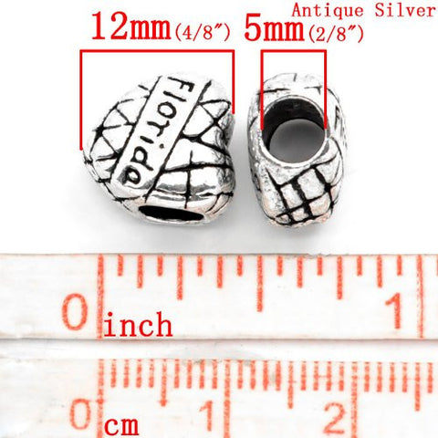 Florida Charm Heart European Bead Compatible for Most European Snake Chain Bracelet - Sexy Sparkles Fashion Jewelry - 3