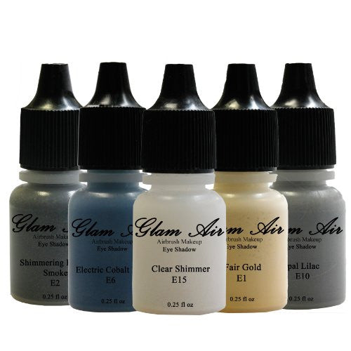 Glam Air Airbrush Makeup Water-based in 5 Assorted Rock Star Collection (For All Skin Types)E1,E2,E6,E10,E15