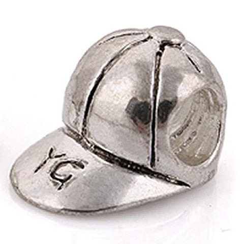 Baseball Cap European Bead Compatible for Most European Snake Chain Charm Bracelet - Sexy Sparkles Fashion Jewelry - 1