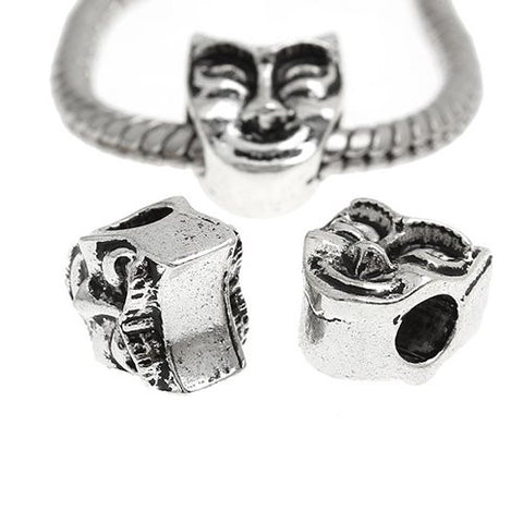 Theatre Drama Mask Bead Spacer For Snake Chain Charm Bracelet - Sexy Sparkles Fashion Jewelry - 2