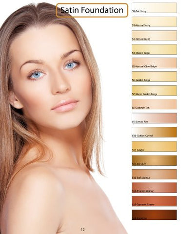 Glam Air Airbrush Water-based Large 0.50 Fl. Oz. Bottles of Foundation in 5 Assorted Dark Satin Shades (For Dry to Normal Skin) - Sexy Sparkles Fashion Jewelry - 5