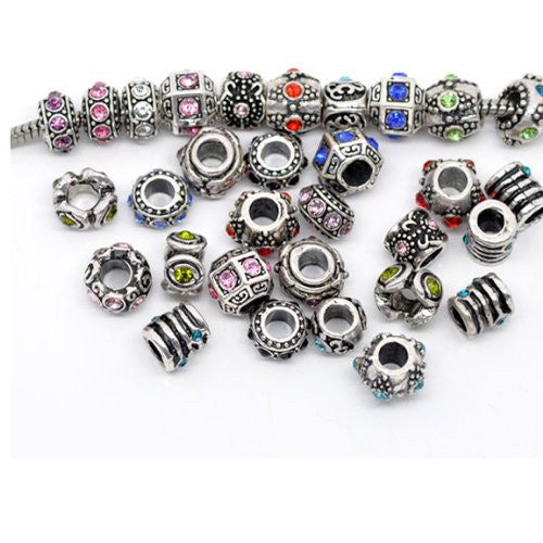 Thirty Assorted Bead Charms and Murano for Snake Chain Bracelet - Sexy Sparkles Fashion Jewelry - 1