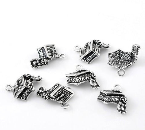 Graduation Trencher Cap Bracelet Necklace Charm Pendant - Sexy Sparkles Fashion Jewelry - 2
