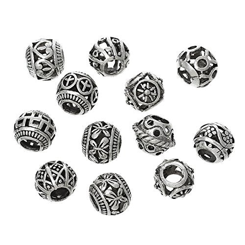 10 Assorted Random European Metal Beads for Snake Chain Charm Bracelet