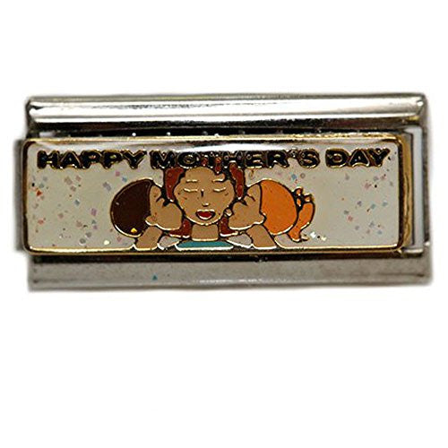 Happy Mother's Day Double Link Italian Bracelet Charm