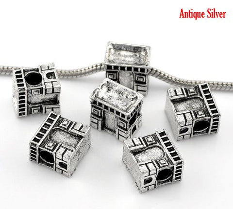 Paris Triumphal Arch Charm Spacer European Bead Compatible for Most European Snake Chain Bracelet - Sexy Sparkles Fashion Jewelry - 2