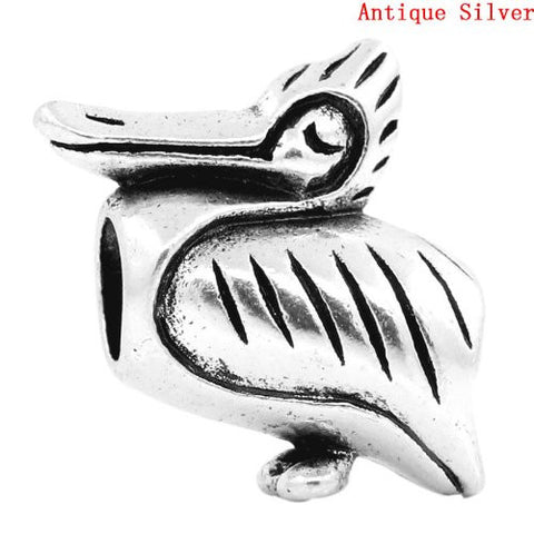 Pelican Bird European Bead Compatible for Most European Snake Chain Bracelet - Sexy Sparkles Fashion Jewelry - 2