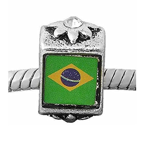 Brazil Flag Charm Spacer for Snake Chain Charm Bracelet - Sexy Sparkles Fashion Jewelry
