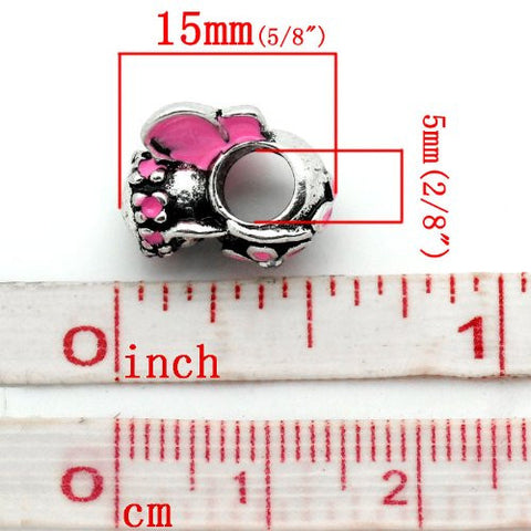 Pink Flower Fairy Charm European Bead Compatible for Most European Snake Chain Bracelet - Sexy Sparkles Fashion Jewelry - 3