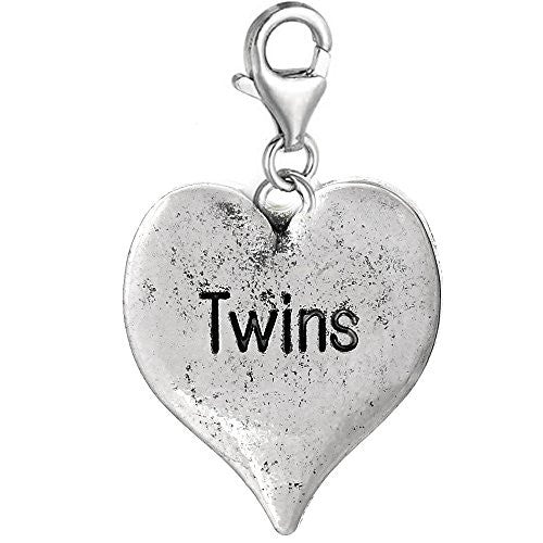 Baby Heart Twines Charm Clip on for Bracelet Charm Pendant for European Charm Jewelry w/ Lobster Clasp - Sexy Sparkles Fashion Jewelry