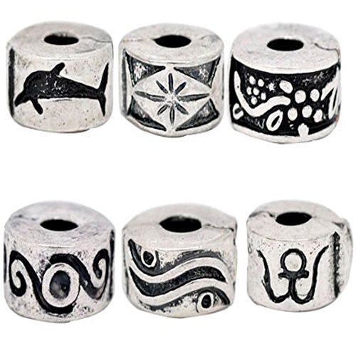 Six (6) Clip Lock Beads + 6 Rubber Stopper O-rings For Snake Chain Charm Bracelet - Sexy Sparkles Fashion Jewelry - 1