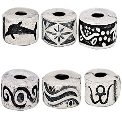 Six (6) Clip Lock Beads + 6 Rubber Stopper O-rings For Snake Chain Charm Bracelet - Sexy Sparkles Fashion Jewelry - 1