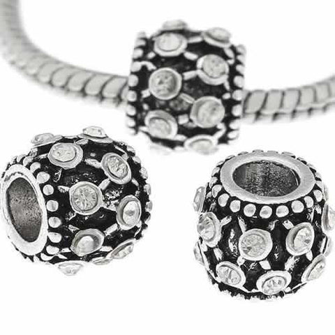 Clear Rhinestone Charm Bead For Snake Chain Bracelet - Sexy Sparkles Fashion Jewelry - 2