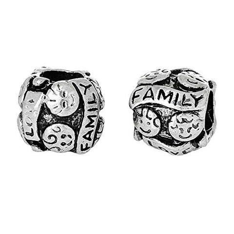 Carved Family Love European Bead Compatible for Most European Snake Chain Bracelet - Sexy Sparkles Fashion Jewelry - 2