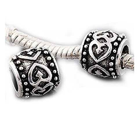 Lucky in Love Heart Charm European Bead Compatible for Most European Snake Chain Bracelet - Sexy Sparkles Fashion Jewelry - 1