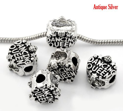 Dancing Queen Super Star Charm Spacer European Bead Compatible for Most European Snake Chain Bracelet - Sexy Sparkles Fashion Jewelry - 2