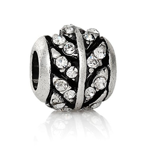 Clear Crystal European Bead Compatible for Most European Snake Chain Bracelet - Sexy Sparkles Fashion Jewelry - 1