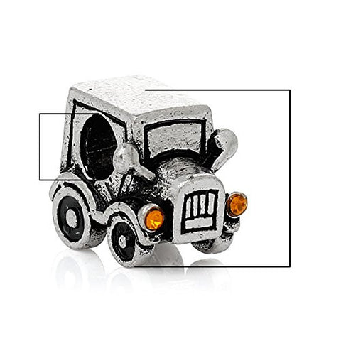 Car W/ Champaine  Crystals Bead Compatible for Most European Snake Chain Bracelet - Sexy Sparkles Fashion Jewelry - 3