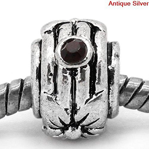 Flower Charm with rhinestone Spacer European Bead Compatible for Most European Snake Chain Bracelet - Sexy Sparkles Fashion Jewelry - 1