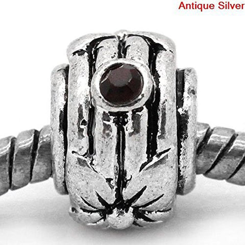 Flower Charm with rhinestone Spacer European Bead Compatible for Most European Snake Chain Bracelet - Sexy Sparkles Fashion Jewelry - 1