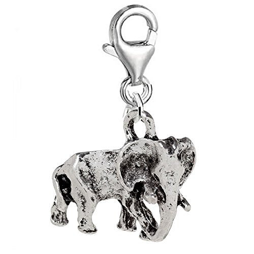 3d Elephant Clip-on Bead for Charm Bracelet or Necklace - Sexy Sparkles Fashion Jewelry