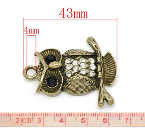 Rhinestone Owl Pendant for Necklace - Sexy Sparkles Fashion Jewelry - 3