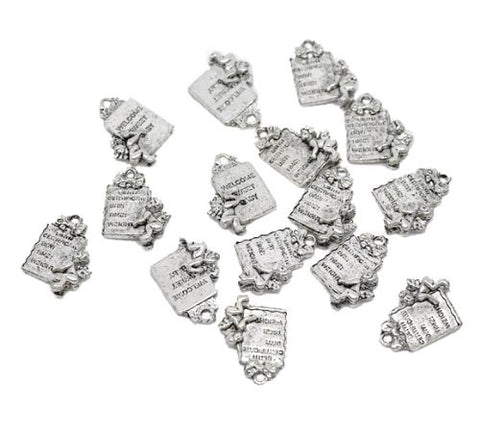 Silver Tone Angel Charm Holding Birth Certificate Charm Pendant for Necklace - Sexy Sparkles Fashion Jewelry - 2