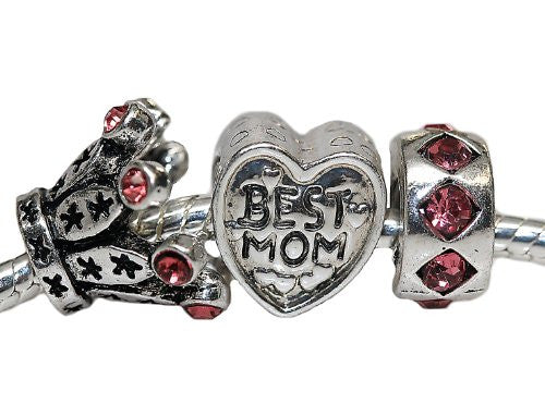 Mother's Day Charm Beads for Snake Chain Charm Bracelet