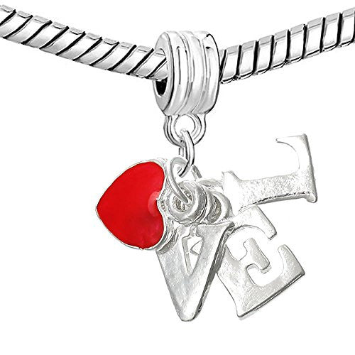 Love with Red Heart Charm Beads - Sexy Sparkles Fashion Jewelry