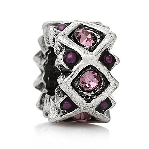 Purple European Bead Compatible for Most European Snake Chain Charm Bracelet - Sexy Sparkles Fashion Jewelry - 1