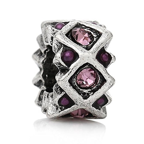 Purple European Bead Compatible for Most European Snake Chain Charm Bracelet - Sexy Sparkles Fashion Jewelry - 1