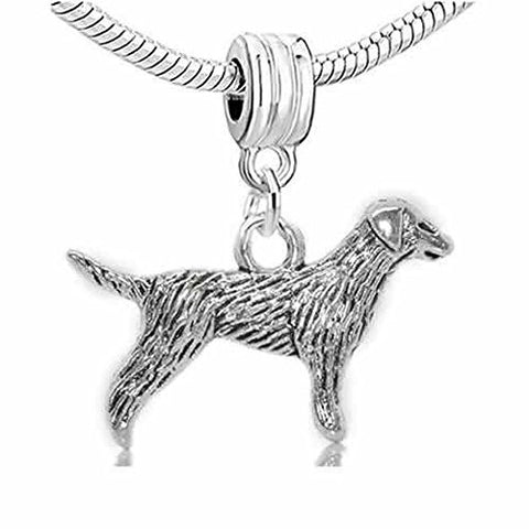 Labrador Retriever Dog Dangle Charm European Bead Compatible for Most European Snake Chain Bracelet - Sexy Sparkles Fashion Jewelry - 1
