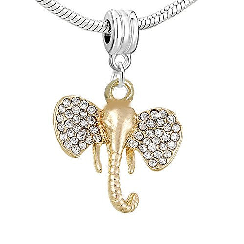 Elephant Face Dangle European Bead Compatible for Most European Snake Chain Bracelet - Sexy Sparkles Fashion Jewelry