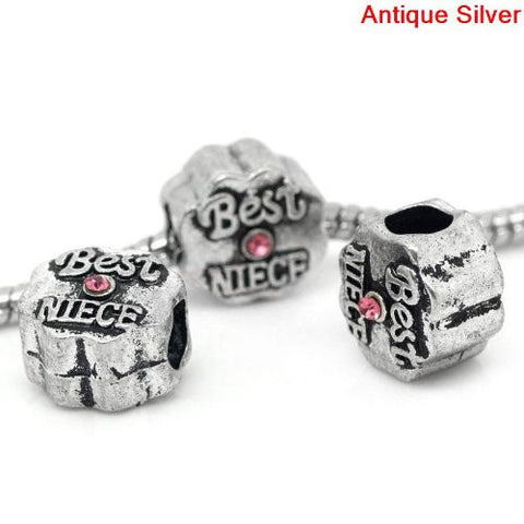 Best Niece Flower Shape Charm Bead Spacer For Snake Chain Bracelets (Pink) - Sexy Sparkles Fashion Jewelry - 3