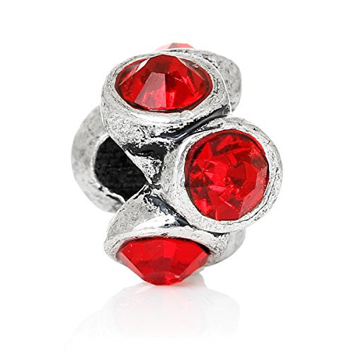 Birthday Month Charms W/ Round  Crystals Bead (July) - Sexy Sparkles Fashion Jewelry - 1