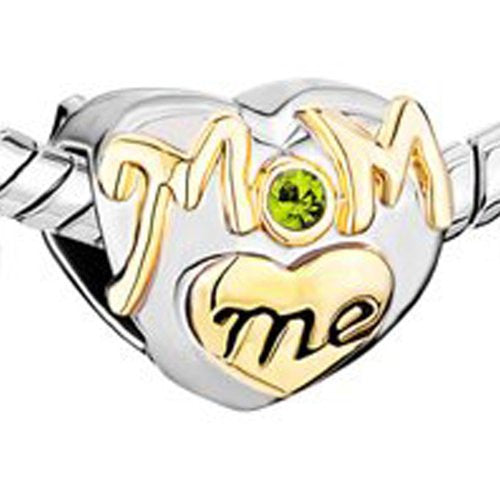 Love Mom Mother Daughter European Bead Compatible for Most European Snake Chain Bracelet - Sexy Sparkles Fashion Jewelry - 1