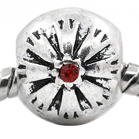Flower Pattern Bead Spacer for Snake Chain Bracelets (Red) - Sexy Sparkles Fashion Jewelry - 1