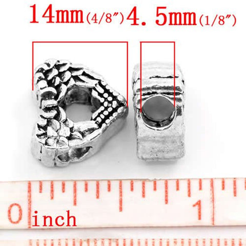 Angel Wings Charm Heart Bead Charm Spacer For Snake Chain Charm Bracelet - Sexy Sparkles Fashion Jewelry - 3